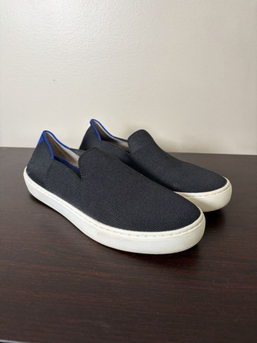 Rothy's The SneakerShoes Womens 7.5 Black Knit Slip On Loafers Walking Casual